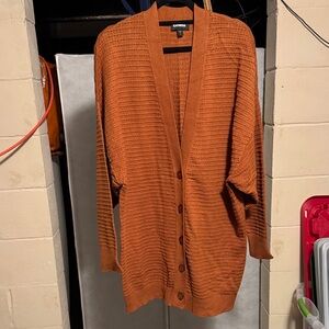 Express Women's Rust Cardigan Sweater
